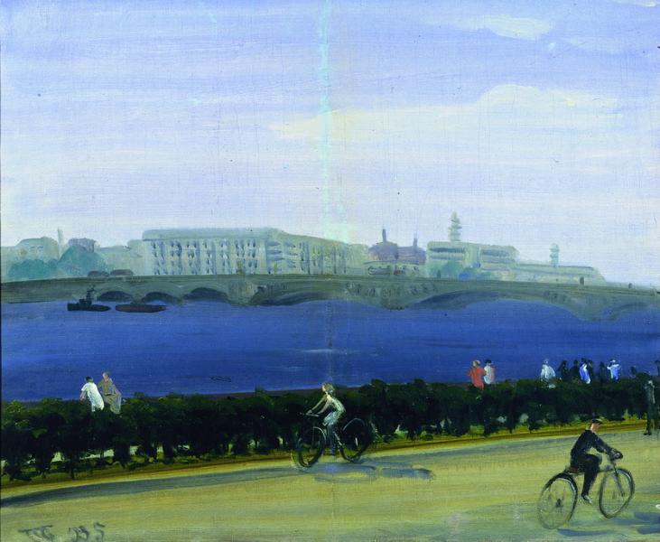 Велосипедисты на Неве. 1935